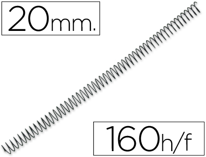 [2064075] Q-CONNECT - ESPIRAL METALICO 64 5:1 20MM 1,2MM CAJA DE 100 UNIDADES (Ref.KF04434)