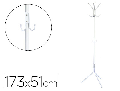 [2152881] Q-CONNECT - Perchero metalico blanco 8 colgadores 173x51 cm (Ref. KF17117)