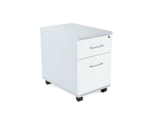 [9150641] ROCADA - CAJONERA CON DOS CAJONES SERIE STORE 58X40X59,5 CM ACABADO AB04 ALUMINIO/BLANCO (Ref.4004AB04)