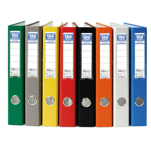 [9935604] UNISYSTEM - ARCHIVADOR palanca CARTON FORRADO RADO A4 45mm ROJO (Ref.92367)