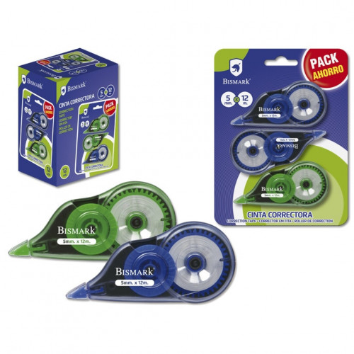 [9938131] BISMARK - CINTA CORRECTORA 5MMX12M PACK AHORRO BLISTER 3 UNIDADES (Ref.328210)
