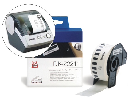 [9042843] BROTHER - Cinta (DK Label) Continuas 29mmx15m Negro/blanco (Ref.DK22211)