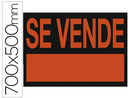 [2034504] LIDERPAPEL - CARTEL PLASTICO "SE VENDE" ROJO FLUORESCENTE 700X500 MM (Ref.SV02)