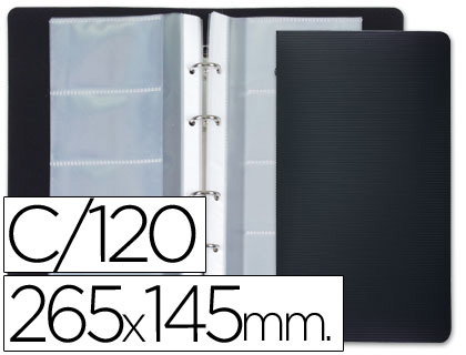 [2036119] LIDERPAPEL - TARJETERO 4 ANILLAS 15 FUNDAS DE 4 DEPARTAMENTOS 265X145 MM (Ref.TJ01)