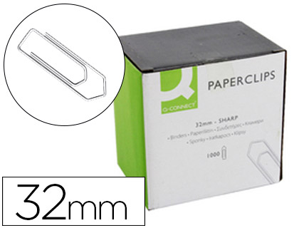 [2077871] Q-CONNECT - CLIPS NIQUELADOS 32 MM CAJA DE 1000 UNIDADES (Ref.KF01313)