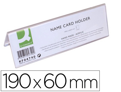 [2039937] Q-CONNECT - IDENTIFICADORES SOBREMESA METACRILATO TAMAÑO 190X60 MM 5727 (Ref.KF04740)