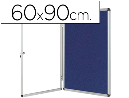 [2038184] Q-CONNECT - VITRINA DE ANUNCIOS MURAL PEQUEÑA FIELTRO AZUL CON PUERTA Y MARCO CON CERRADURA 72X98 CM (Ref.KF04170)
