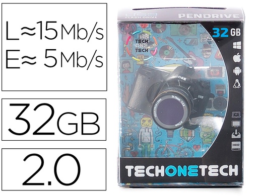 [9161853] TECH ON TECH - Memoria usb camara fotos the perfect one 32 gb (Ref. TEC5129-32)