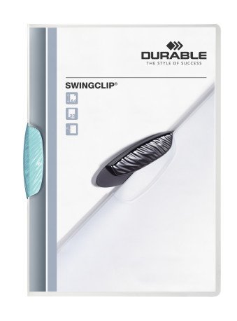 [1147189] DURABLE - Dossiers clip Swingclip translucido Capacidad 30 hojas A4 Azul claro Polipropileno (Ref.2260-14)