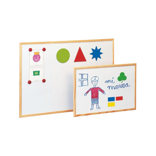 [1844831] FAIBO - Pizarra Metalica Blanca Magnética con marco de madera 40x60cm (Ref.702-2)