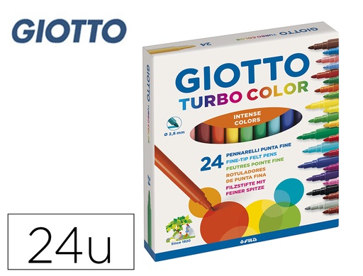 [9028839] GIOTTO - Rotuladores Turbo Color Estuche 24 ud Colores Surtidos (Ref.417000)
