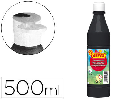 [9020118] JOVI - Tempera LÍQUIDA NEGRO 500ML (Ref.50630)