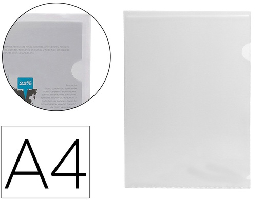 [2020078] LIDERPAPEL - CARPETA DOSSIER UÑERO 44004 POLIPROPILENO DIN A4 INCOLORA 20 HOJAS (Ref.BL11)