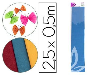 [2024274] LIDERPAPEL - PAPEL CRESPON 50 CM X 2.5M 34G/M2 AZUL (Ref.CP11)