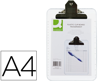 [2037683] Q-CONNECT - PORTANOTAS PLASTICO TRANSPARENTE DIN A4 4 MM (Ref.KF03301)