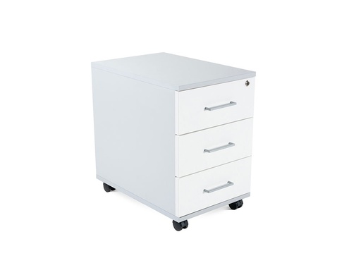 [9150636] ROCADA - CAJONERA CON TRES CAJONES SERIE STORE 58X40X59,5 CM ACABADO AB04 ALUMINIO/BLANCO (Ref.4003AB04)