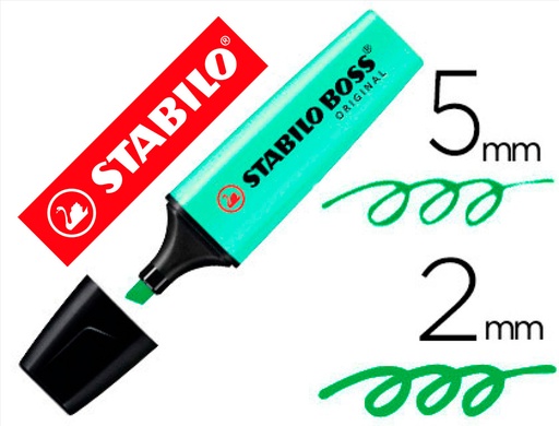 [9064351] STABILO - Marcador fluorescente Boss verde pastel (Ref.70/116)