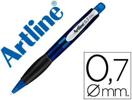[2028615] ARTLINE - PORTAMINAS RETRACTIL SUJECION DE CAUCHO TRANSLUCIDO 0.7 MM -CUERPO AZUL (Ref.7070)
