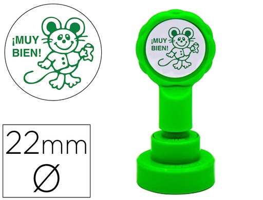 [2156725] ARTLINE - Sello emoticono muy bien color verde 22 mm diametro (Ref. 11702)