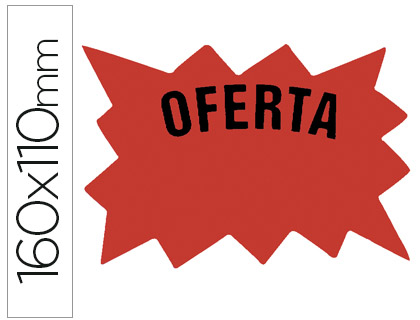 [2024568] CARTEL CARTULINA ETIQUETAS MARCAPRECIOS ROJO FLUORESCENTE160X110 MM -BOLSA DE 50 ETIQUETAS (Ref.M-7º-RO)