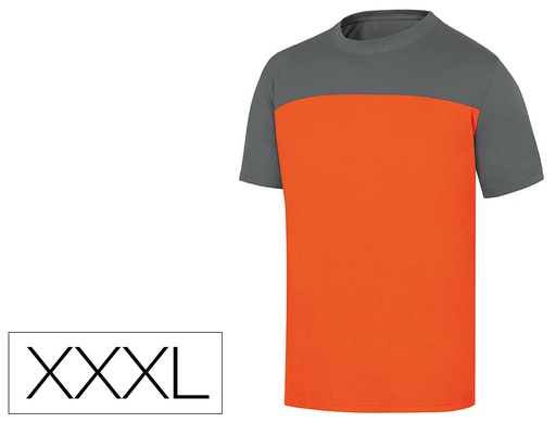 [2150088] DELTAPLUS - CAMISETA DE ALGODON COLOR GRIS NARANJA TALLA XXXL (Ref.GENOAGR3X)