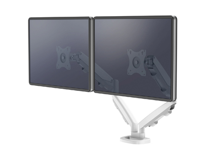 [9156519] FELLOWES - Brazo para monitor serie eppa ajustable altura 2 pantallas normativa vesa hasta 10 kg blanco (Ref. 9683501)
