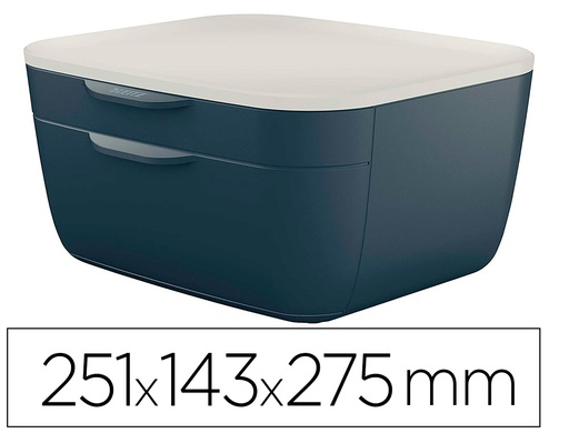 [9160231] LEITZ - Fichero cajones de sobremesa cosy 2 cajones gris (Ref. 53570089)