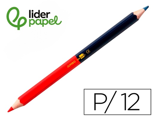 [2054953] LIDERPAPEL - LAPICES BICOLOR ROJO-AZUL JUMBO (Ref.LC06)