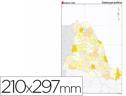 [2034164] MAPA MUDO COLOR DIN A4 CATALUÑA POLITICO 
