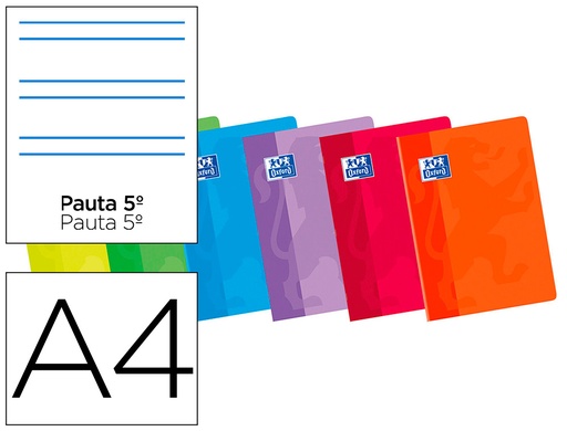 [2049374] OXFORD - LIBRETA ESCOLAR 48 H DIN A4 2 RAYAS PAUTA (Ref.100100202)