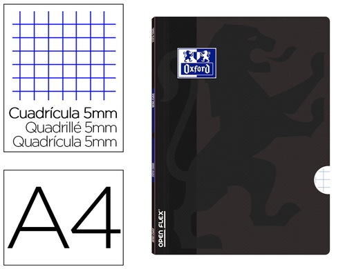 [9077241] OXFORD - Libreta GRAPADA OPENFLEX A4 48H 90G 5X5 NEGRA (Ref.100105795)