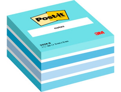 [9046771] POST-IT - Cubo notas adhesivas 450h Azul pastel 76x76mm (Ref.FT510093212)