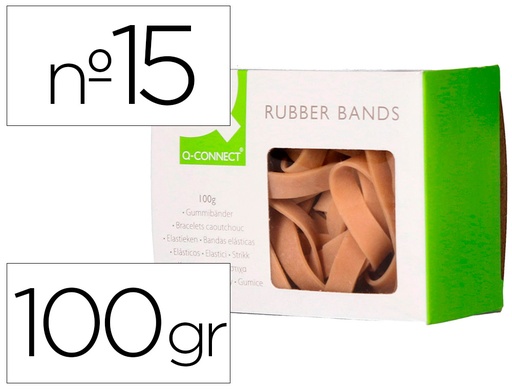 [2054332] Q-CONNECT - BANDAS ELASTICAS 100 GR 150X9 MM NUMERO 15 (Ref.KF15180)