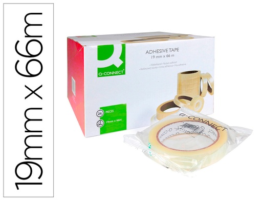 [2052676] Q-CONNECT - CINTA ADHESIVA 66 MT X 19 MM ENCELOFANADA (Ref.KF15087)