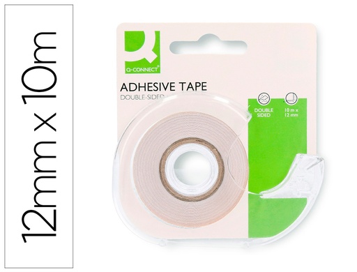 [2152581] Q-CONNECT - CINTA ADHESIVA DOBLE CARA 10 MT X 12 MM EN PORTARROLLOS (Ref.KF17007)
