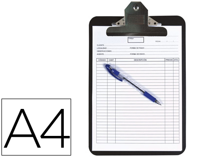 [2037682] Q-CONNECT - PORTANOTAS POLIPROPILENO NEGRO DIN A4 4 MM (Ref.KF03300)