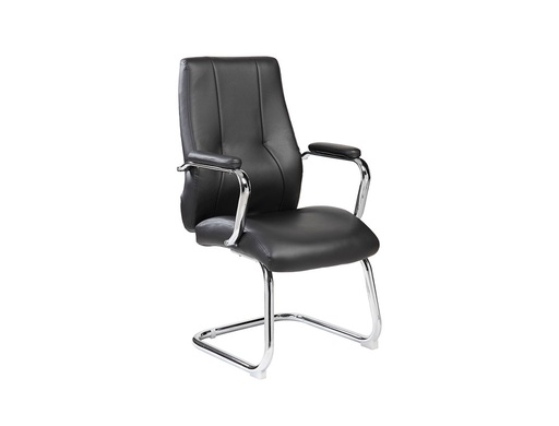 [2057042] ROCADA - SILLA CONFIDENTE ESTRUCTURA CROMADA TAPIZADO EN SIMIL PIEL COLOR NEGRO 900X490 MM (Ref.RD-985)
