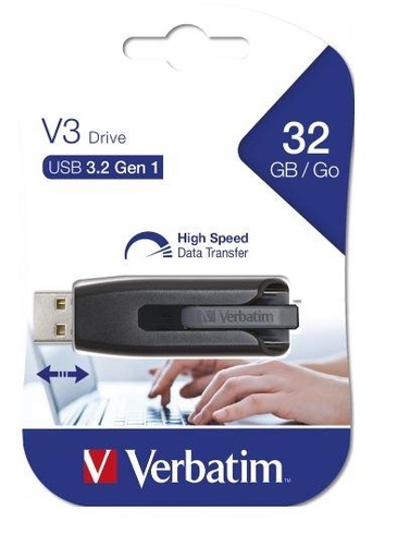 [1131178] VERBATIM - Memoria USB Store´n´Go V3.0 USB 3.0 32GB Retráctil (CANON L.P.I. 0,24€ Incluido) (Ref.49173)