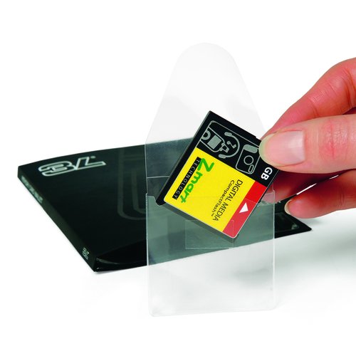 [2076153] 3L OFFICE - FUNDA AUTOADHESIVA OFFICE PARA TARJETAS DE MEMORIA CAPACIDAD PARA 10 UNIDADES 52,5X 58 MM (Ref.10240)