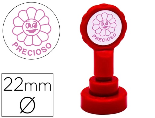 [2156726] ARTLINE - Sello emoticono precioso color rosa 22 mm diametro (Ref. 11704)