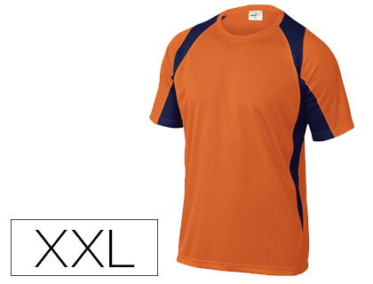 [2075694] DELTAPLUS - CAMISETA POLIESTER MANGA CORTA CUELLO REDONDO TRATAMIENTO SECADO O COLOR NARANJA-MARINO TALLA (Ref.BALIOM-XX)
