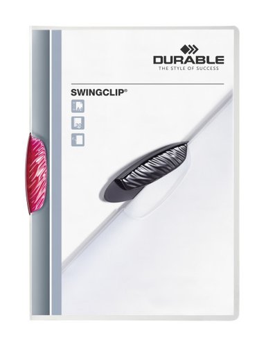 [1147163] DURABLE - Dossiers clip Swingclip translucido Capacidad 30 hojas A4 Rojo Polipropileno (Ref.2260-35)