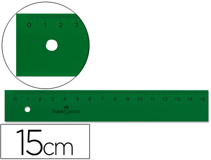 [2006986] FABER CASTELL - REGLA FABER 15 CM PLASTICO VERDE (Ref.810)