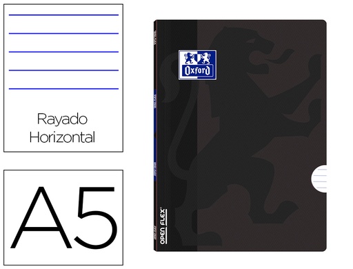 [9077236] OXFORD - Libreta GRAPADA OPENFLEX A5 48H 90G PAUTA NEGRA (Ref.100108167)