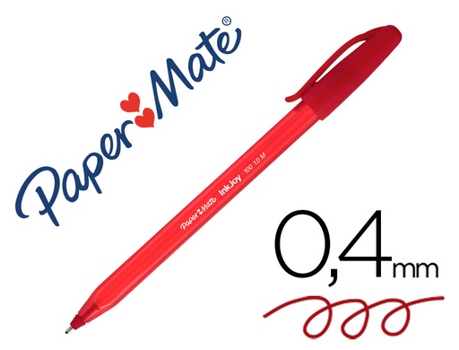 [9052731] PAPER MATE - Boligrafo Inkjoy 100 Rojo Trazo 0.4 mm (Ref.S0957140)