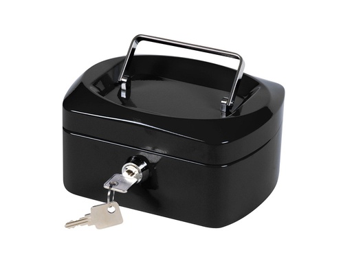 [2037605] Q-CONNECT - CAJA CAUDALES 6" 152X115X80 MM NEGRA CON PORTAMONEDAS (Ref.KF02601)