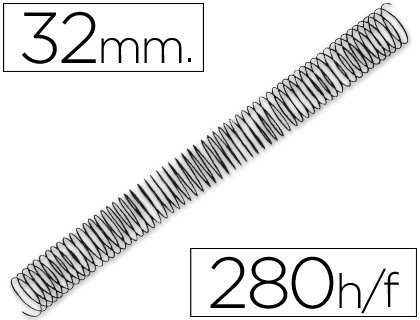 [2064081] Q-CONNECT - ESPIRAL METALICO 64 5:1 32MM 1,2MM CAJA DE 50 UNIDADES (Ref.KF04440)