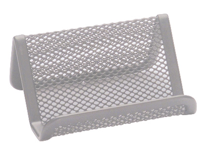 [2039926] Q-CONNECT - PORTATARJETA METALICO PLATEADO 11X7,5X5 CM (Ref.KF04729)