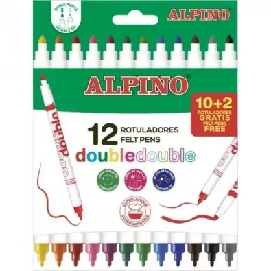 [9036319] ALPINO - Rotuladores Estuche 10 ud Doble punta Colores Surtidos (Ref.AR000013)