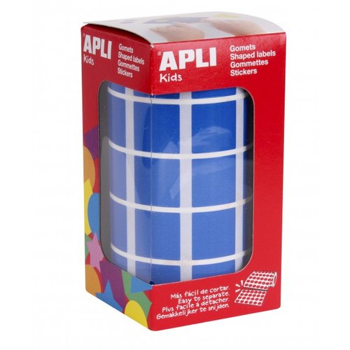 [9048761] APLI - Rollo 59 HOJAS GOMETS CUADRADOS AZULES 20X20 MM. (Ref.4876)